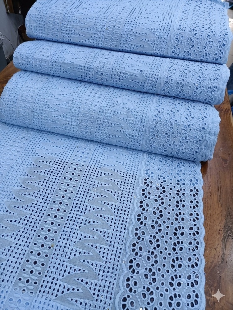Sky Blue Swiss Cotton Volie Fabric