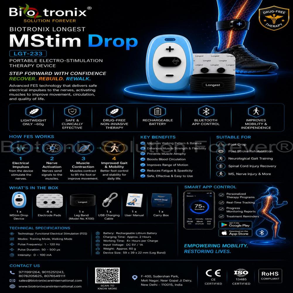 Wearable FES Therapy Equipment for Foot Drop Rehabilitation