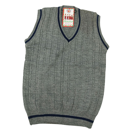 Grey Color School Uniform  Half Sweater