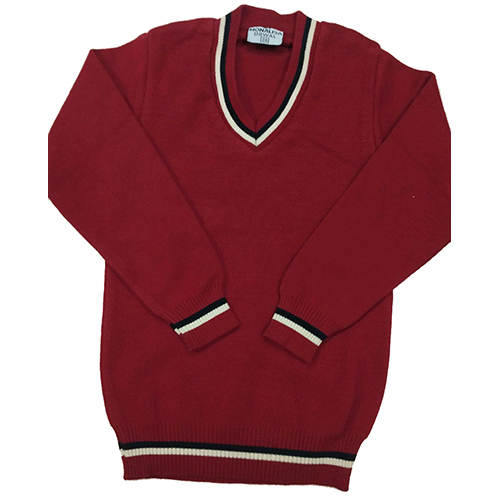 Red Color Unisex School Sweater