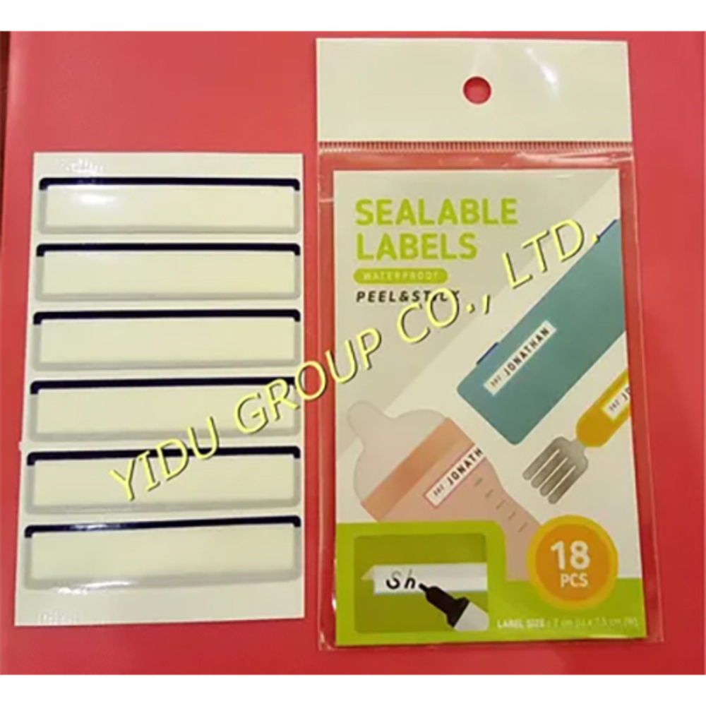Waterproof Plastic Sealable Name Label - Plastic, White, Writable Surface, Uv & Moisture Resistant, Tear-resistant, Removable