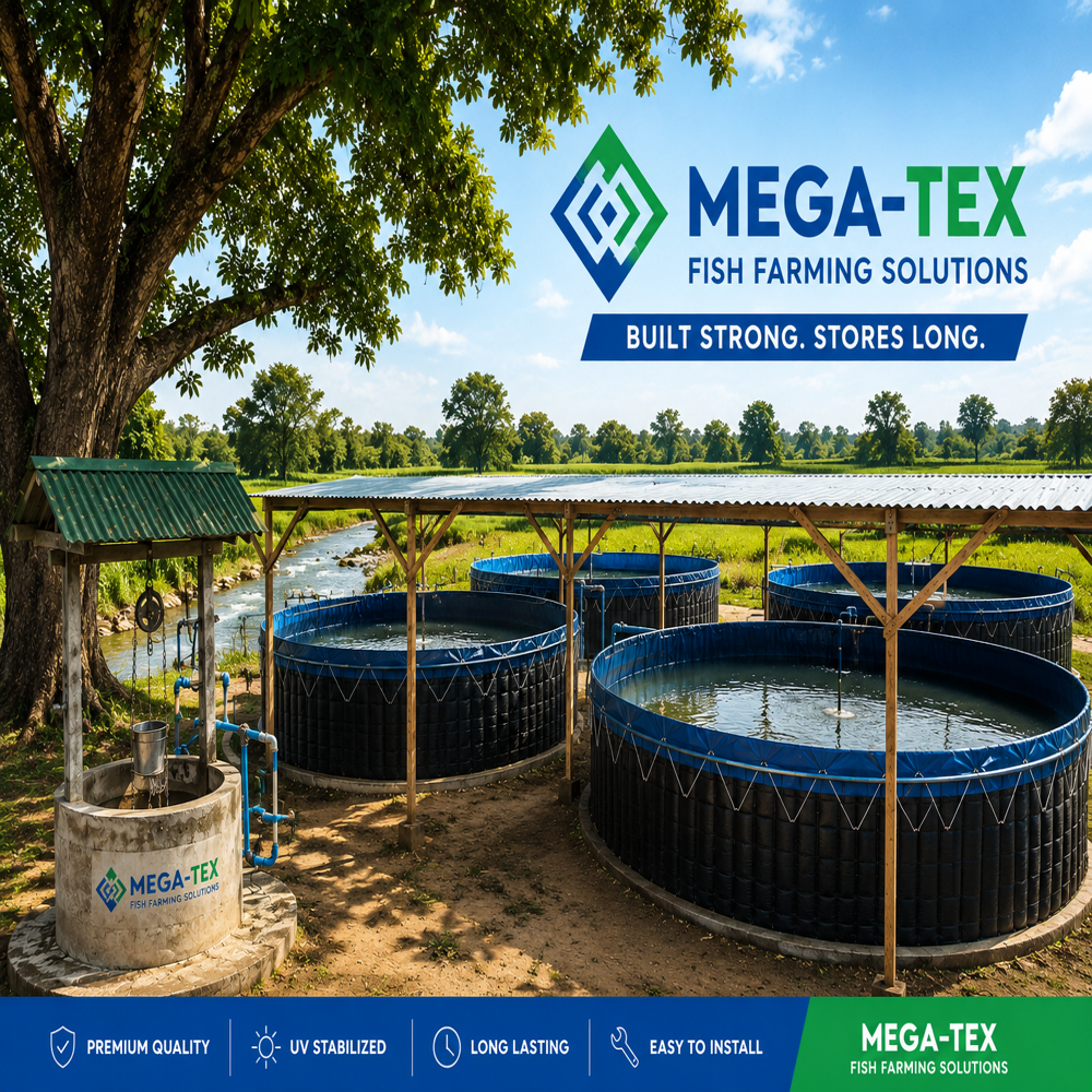 PVC 450 GSM ROUND BIOFLOC FISH FARMING TANK Diameter 5  mtr x 1.45 mtr