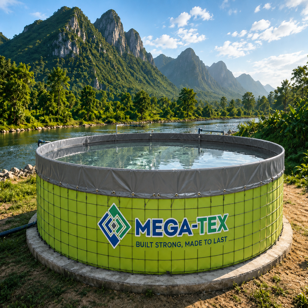 PVC 450 GSM ROUND BIOFLOC FISH FARMING TANK Diameter 5  mtr x 1.45 mtr