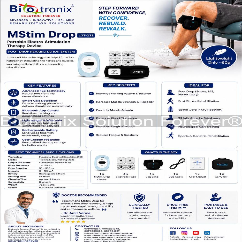 Portable Walking Support Stimulator for Foot Drop Correction