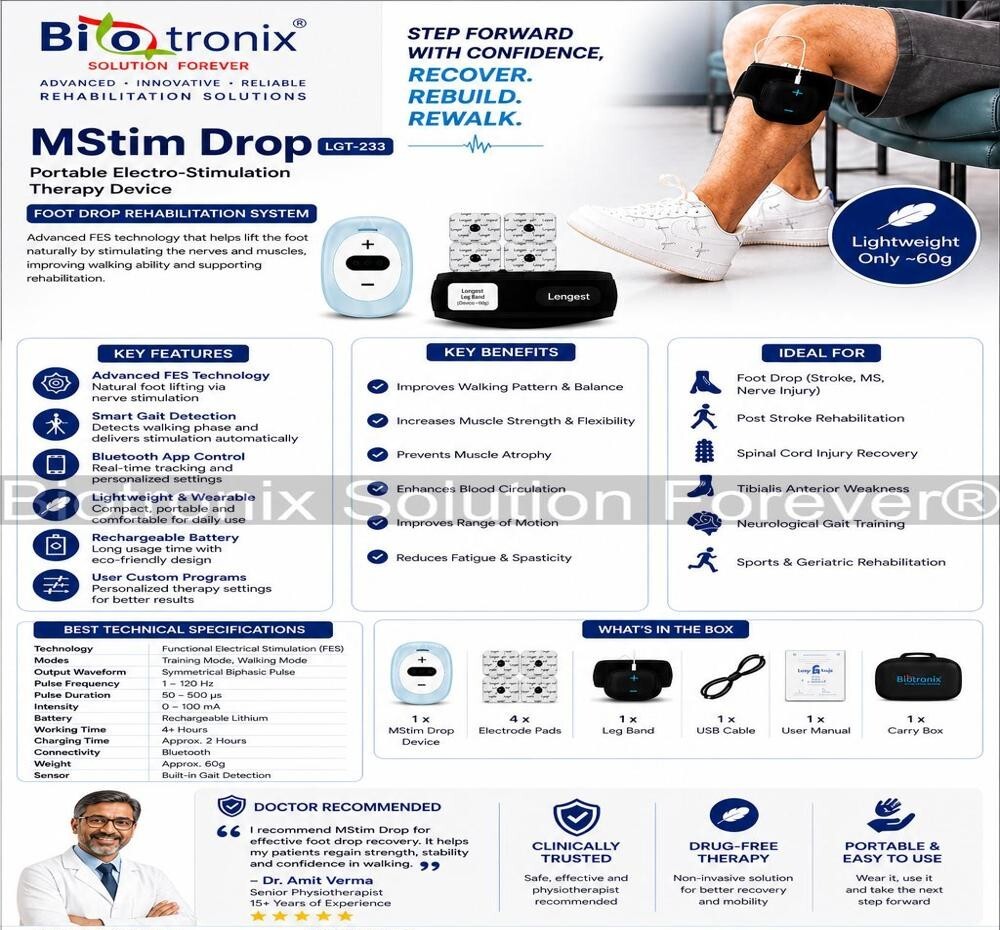 Portable Walking Support Stimulator for Foot Drop Correction