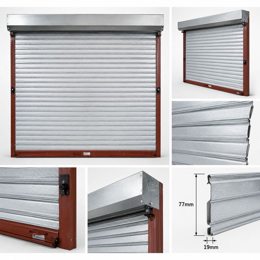 Manual Rolling Shutter - Aluminum, Automatic Opening, Silver Color | Exterior Insulation, Horizontal Pattern, 1 Piece