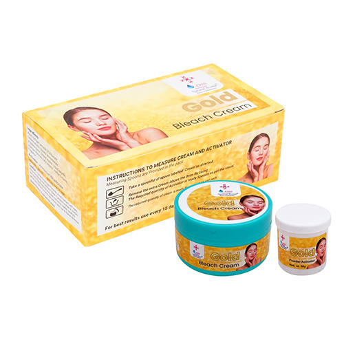 Gold Bleach Cream - Mineral-enriched Formula For Normal Skin | Waterproof, Smooth Texture, Long-lasting Radiance For Face & Body
