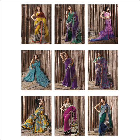 शुद्ध चिफ़न साड़ी