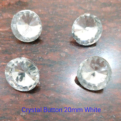 Crystal Button 20mm White