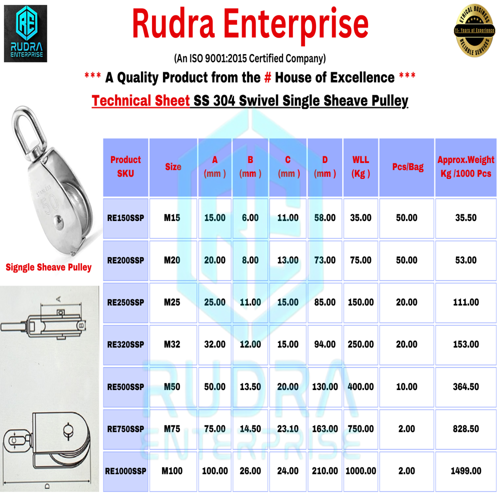 SS304/316  Sheave Pulley