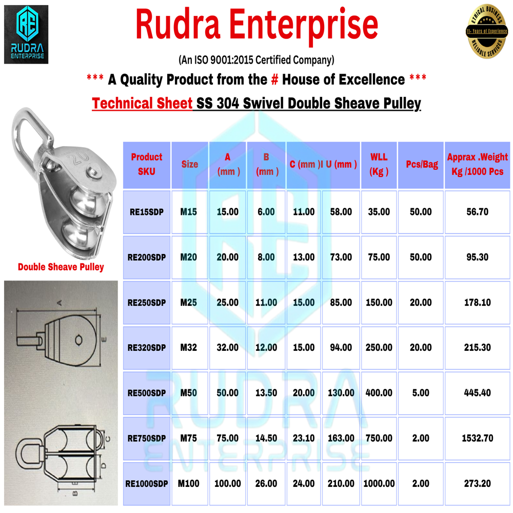 SS304/316  Sheave Pulley