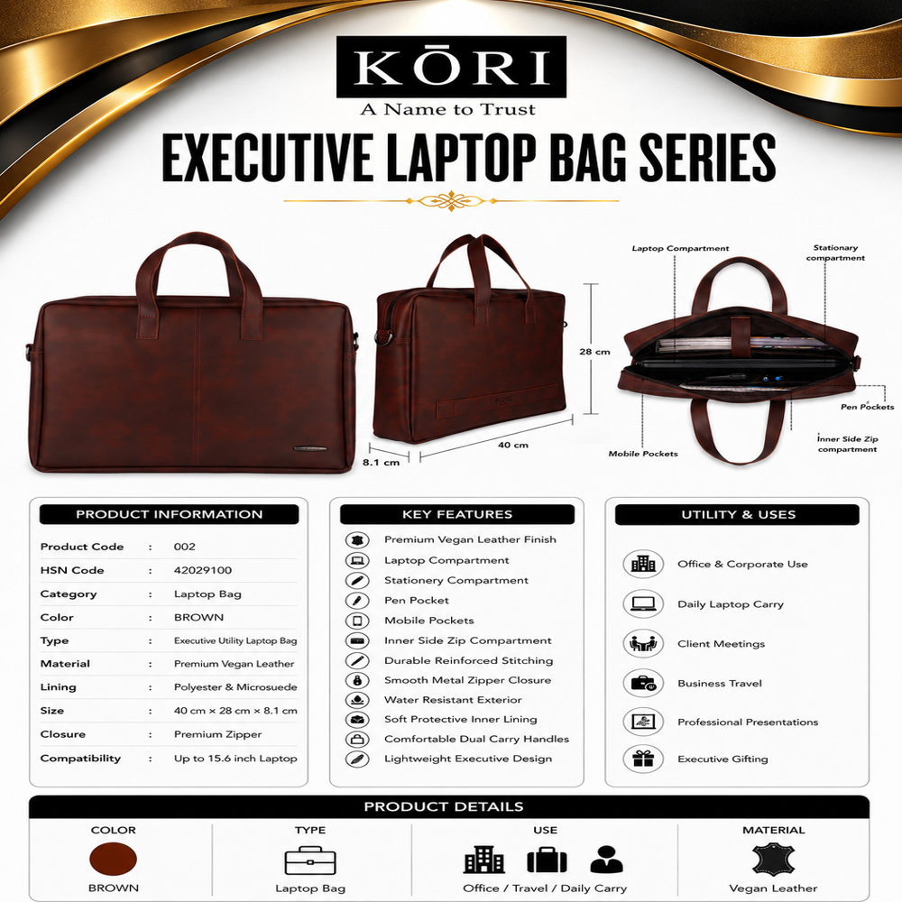  KORI Midnight Executive Slim Laptop Brief(002)