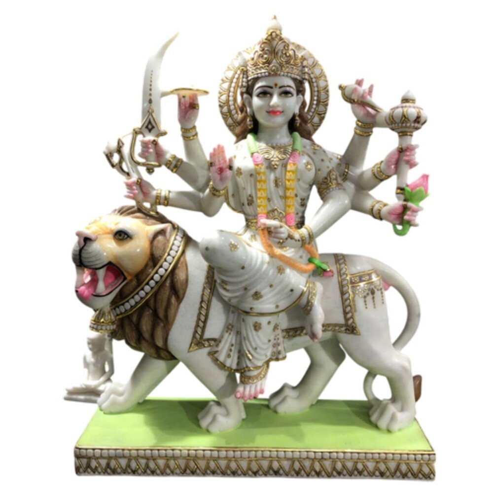 Polished Lord Marble Mata Durga Moorti