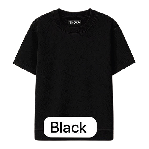 240 GSM Black Color French Terry Cotton T Shirt