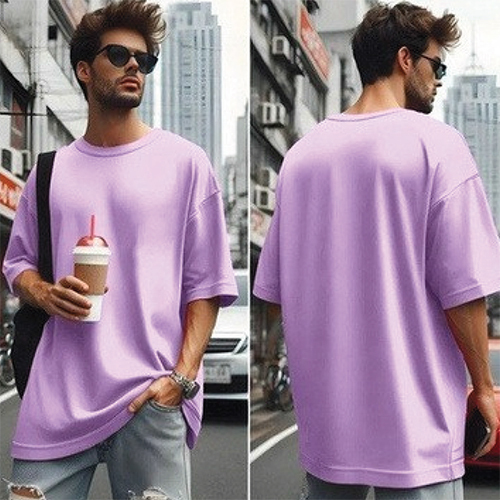240 GSM Lavender Color French Terry Cotton T Shirt