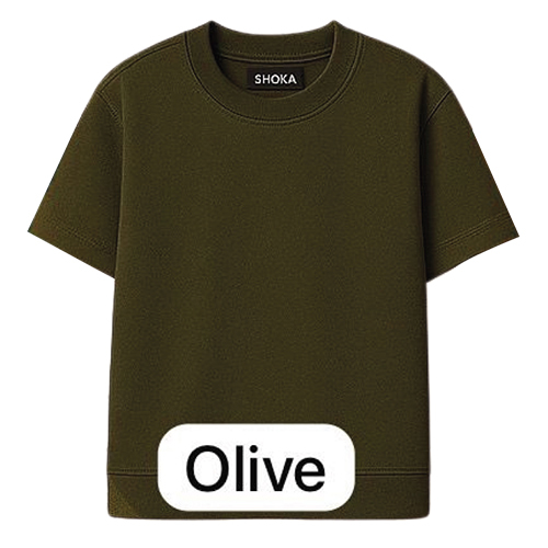 240 GSM Olive Color French Terry Cotton T Shirt