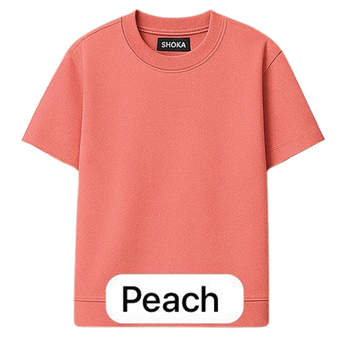 240 GSM Peach Color French Terry Cotton T Shirt