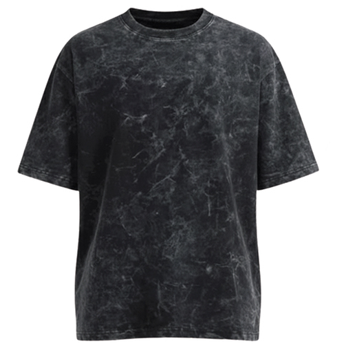 260 GSM Black Color Stone Wash Terry Cotton T Shirt