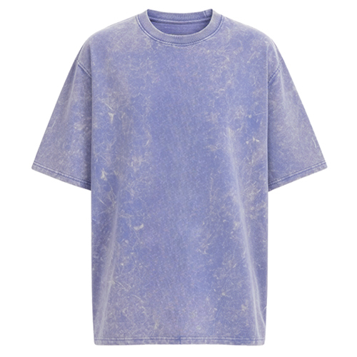 260 GSM Lavender Color Stone Wash Terry Cotton T Shirt