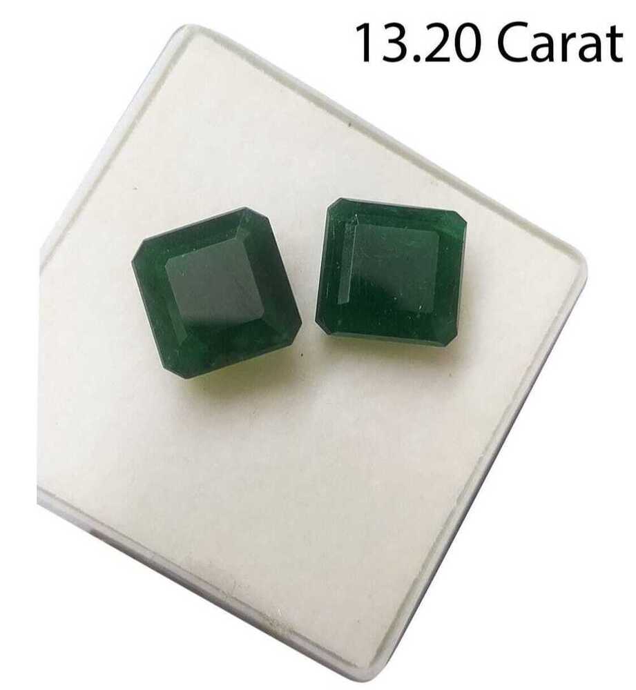 13.20 Ct Natural Emerald Pair Square Shape Stone