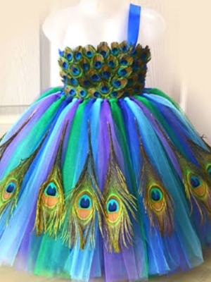 Peacock Feather Tutu Dress