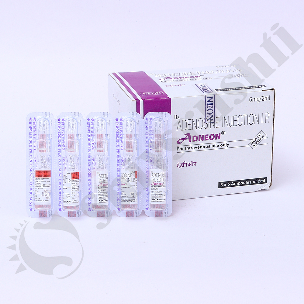 Adneon 2ml - Adenosine Injection I.p, Pack Of 5 Vials | Suitable For Medical Procedures And Enhanced Cardiac Function