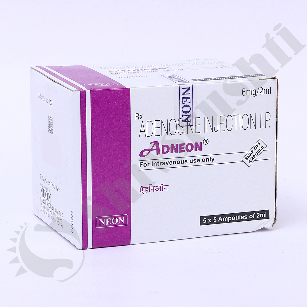 Adneon 2ml - Adenosine Injection I.p, Pack Of 5 Vials | Suitable For Medical Procedures And Enhanced Cardiac Function