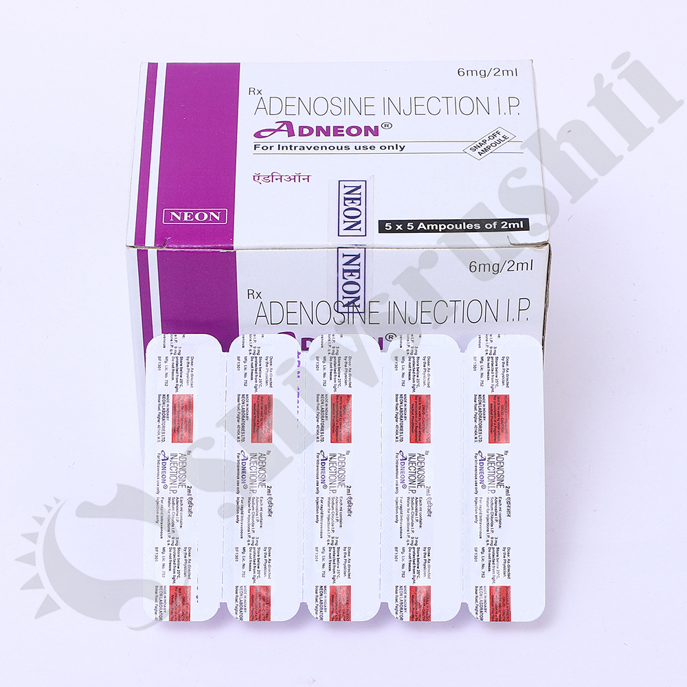 Adneon 2ml - Adenosine Injection I.p, Pack Of 5 Vials | Suitable For Medical Procedures And Enhanced Cardiac Function