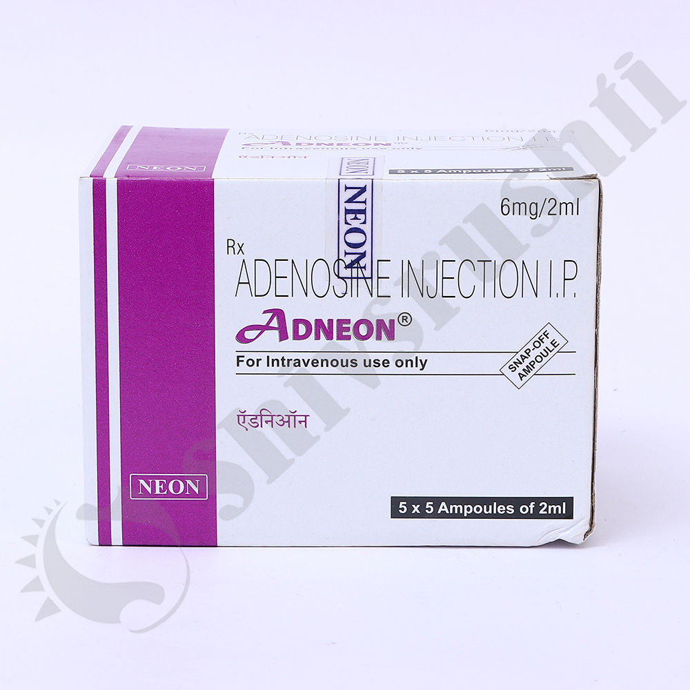 Adneon 2ml - Adenosine Injection I.p, Pack Of 5 Vials | Suitable For Medical Procedures And Enhanced Cardiac Function