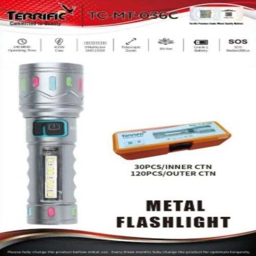 Terrific Rechargeable Flash Light Tc-Mt 036C - Body Material: Metal