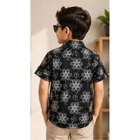 Floral Printed Black Color Shirt