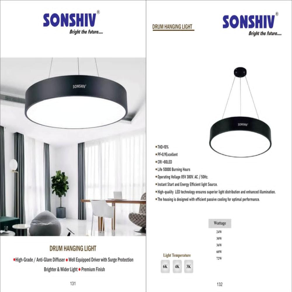 Drum Hanging Light - Body Material: Aluminum
