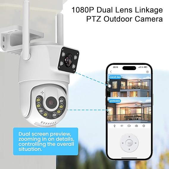 PTZ-DUAL LENS 360 Degree 4G CCTV ELECTRIC CAMERA