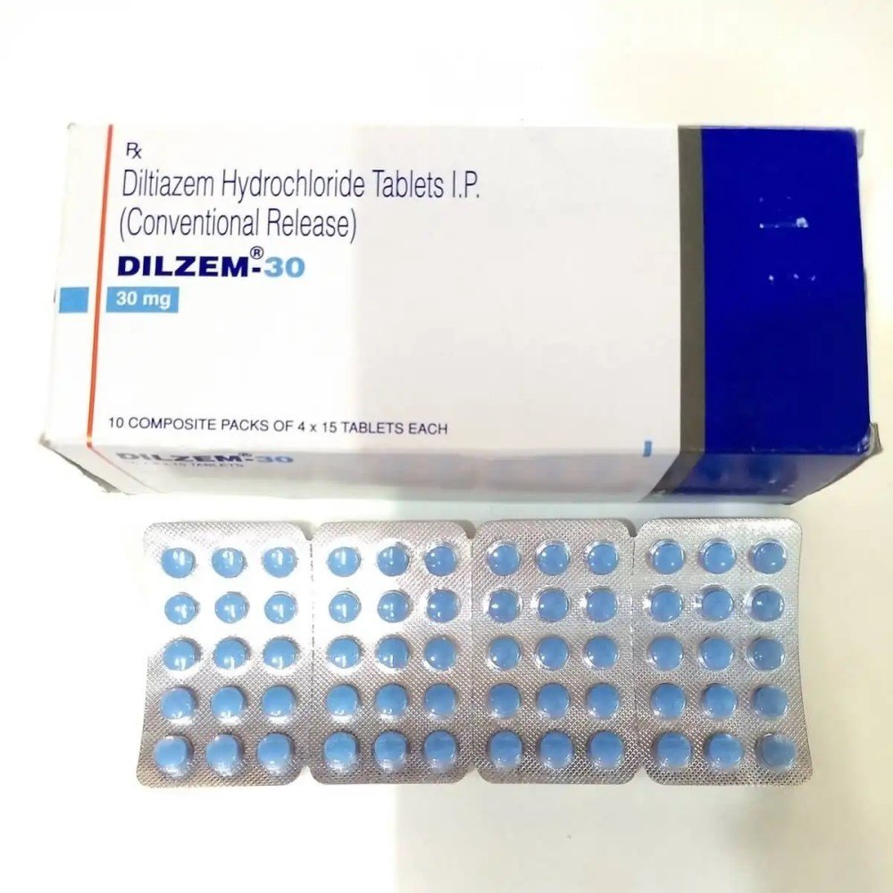 Dilzem Diltiazem 30mg Tablet, High Blood Pressure & Angina Treatment Medicine
