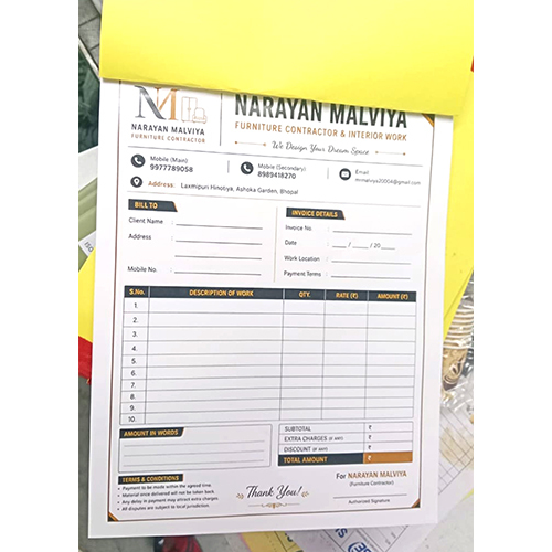 Bill Book And Challan Book Printing Service