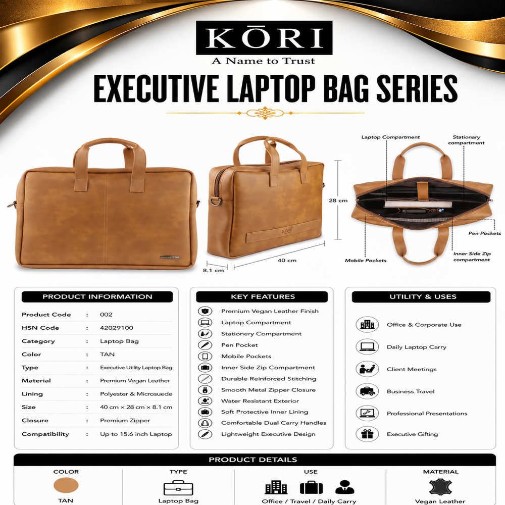 KORI Midnight Executive Slim Laptop Brief(002)