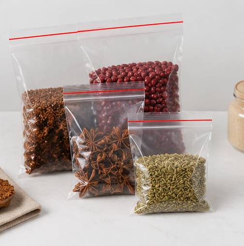 Ziplock Bags - Color: Transparent (Custom Colors Available)