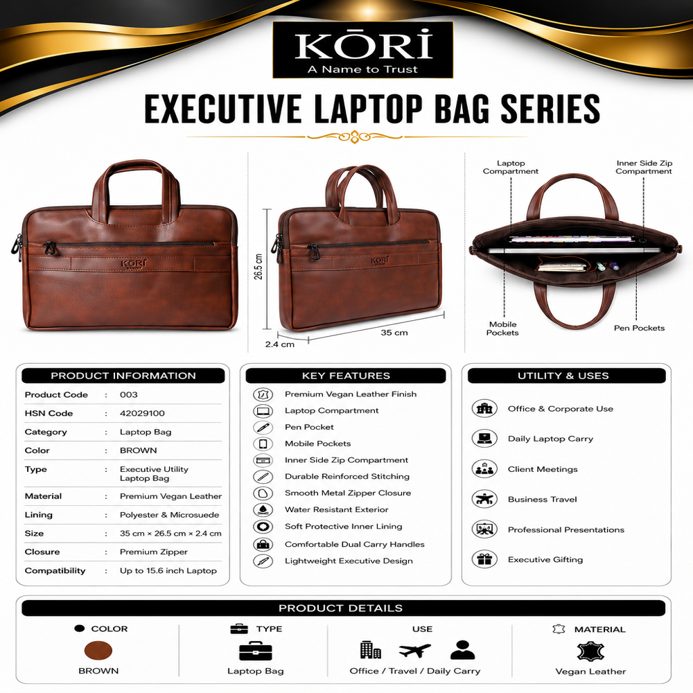 Kori Slim Laptop Carry Case(003) - Capacity: 3 Ltr