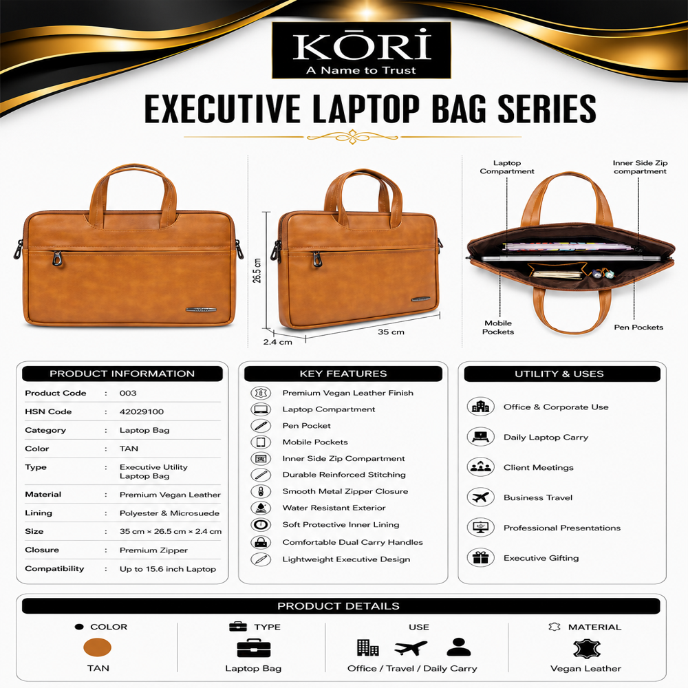 Kori Slim Laptop Carry Case(003) - Capacity: 3 Ltr