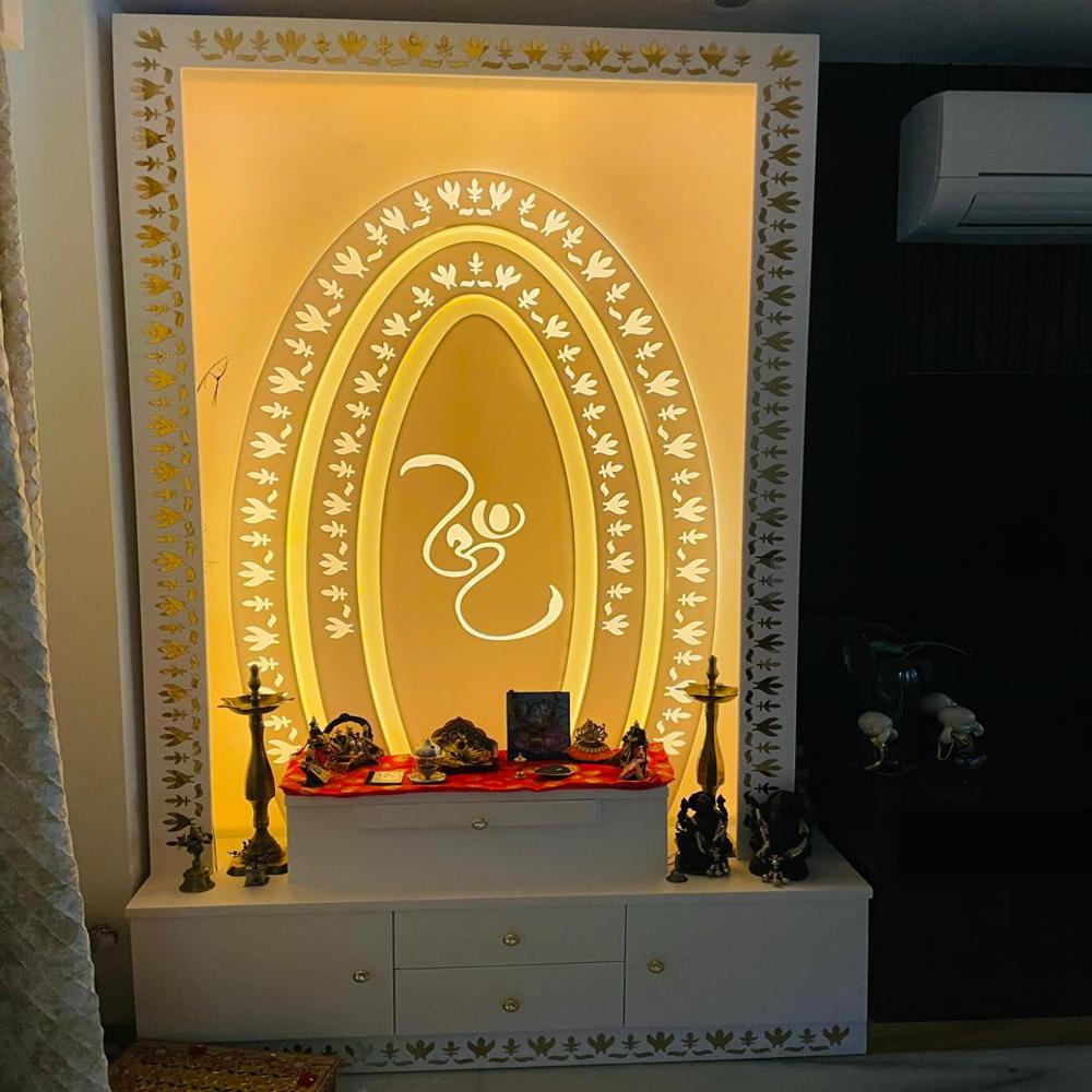 Polished White Corian Temple, For Home