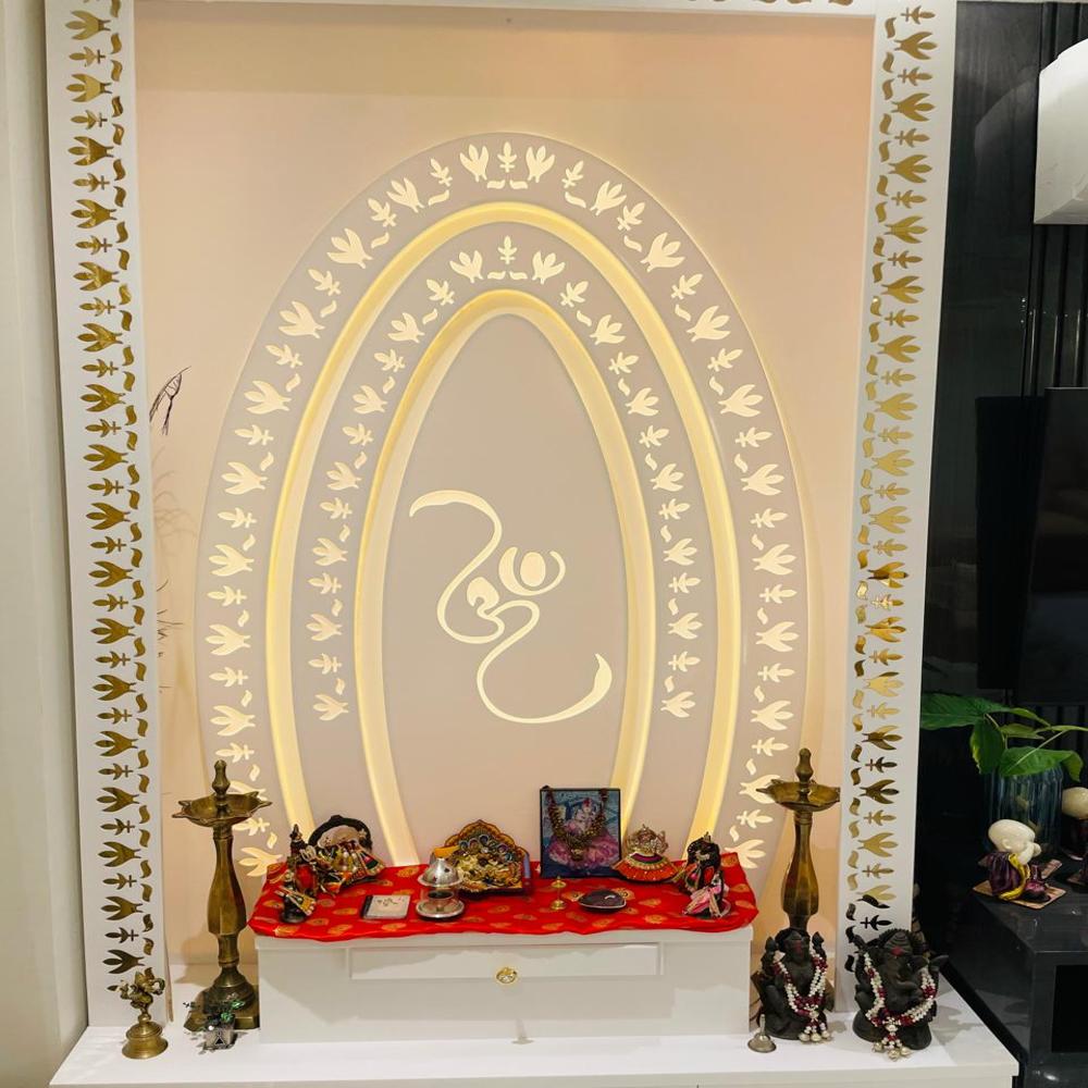 Polished White Corian Temple, For Home