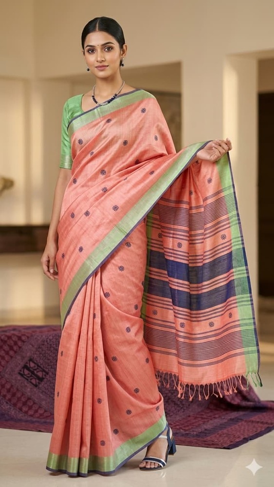 Tusser Silk Buti Saree