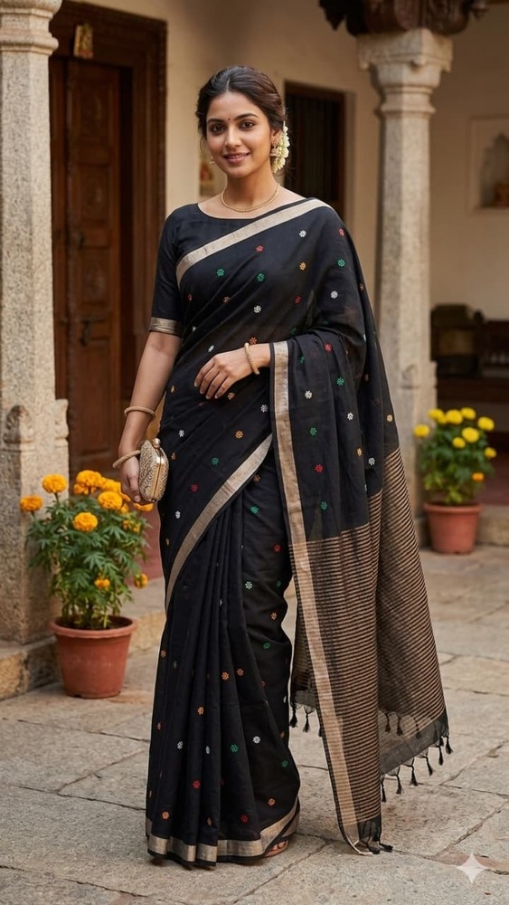 Cotton Designer Buti Saree