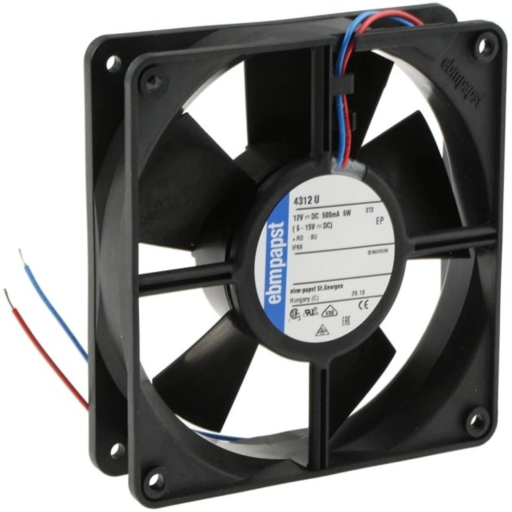 EBMPAPST 4312 U 12V DC 6W 12032mm Ball Bearing Industrial Inverter Axial Cooling Fan