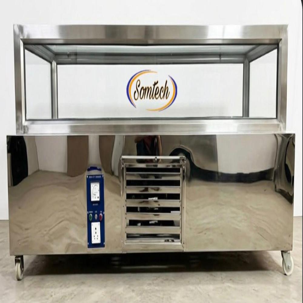 Rectangular Dead Body Freezer Box - Stainless Steel SS 304 7 Feet Silver | Digital Display Acrylic Sliding Top Eco-Friendly Refrigerant Castor Wheels
