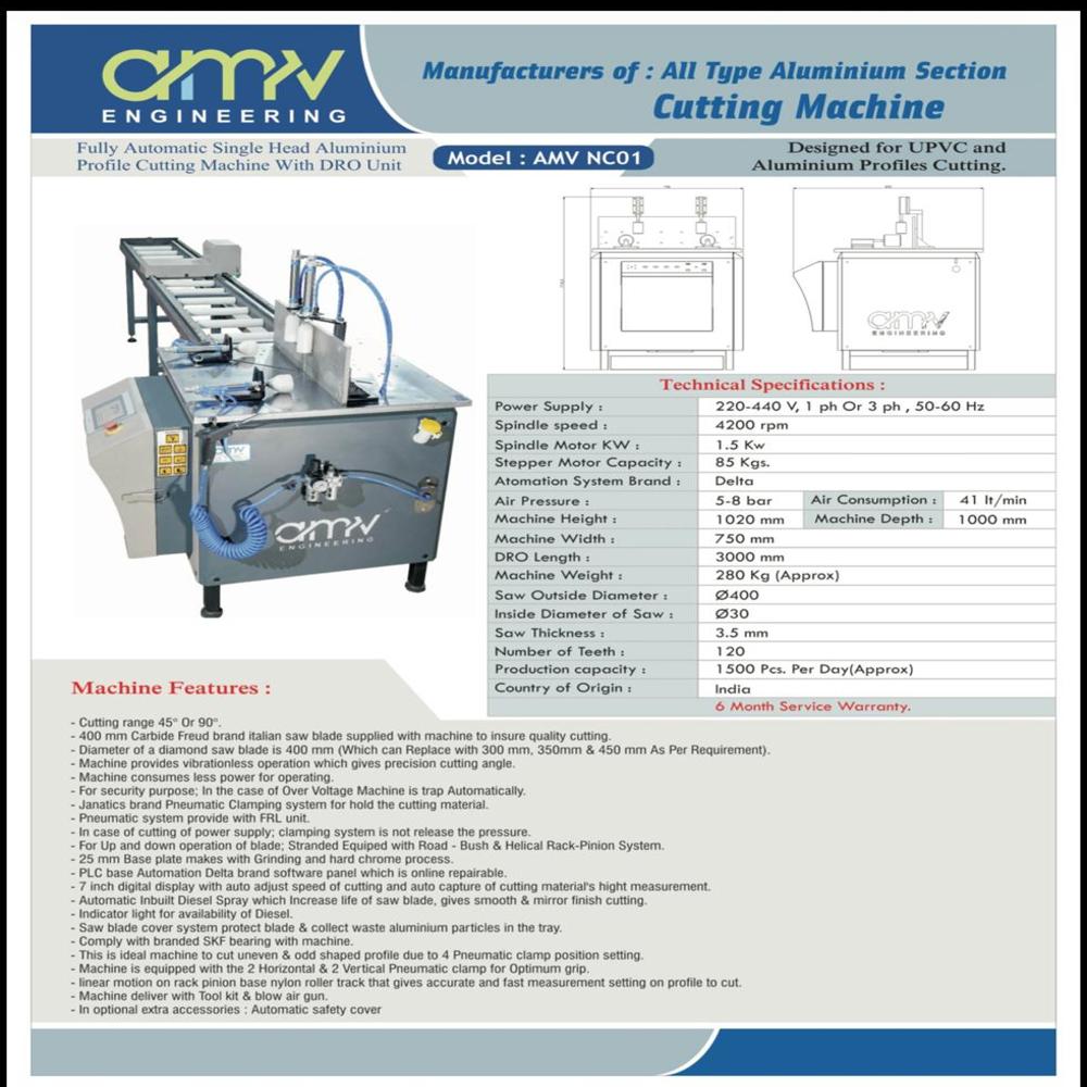 Aluminium Profile Cutting Saw Manufacturer - Color: Gray And White