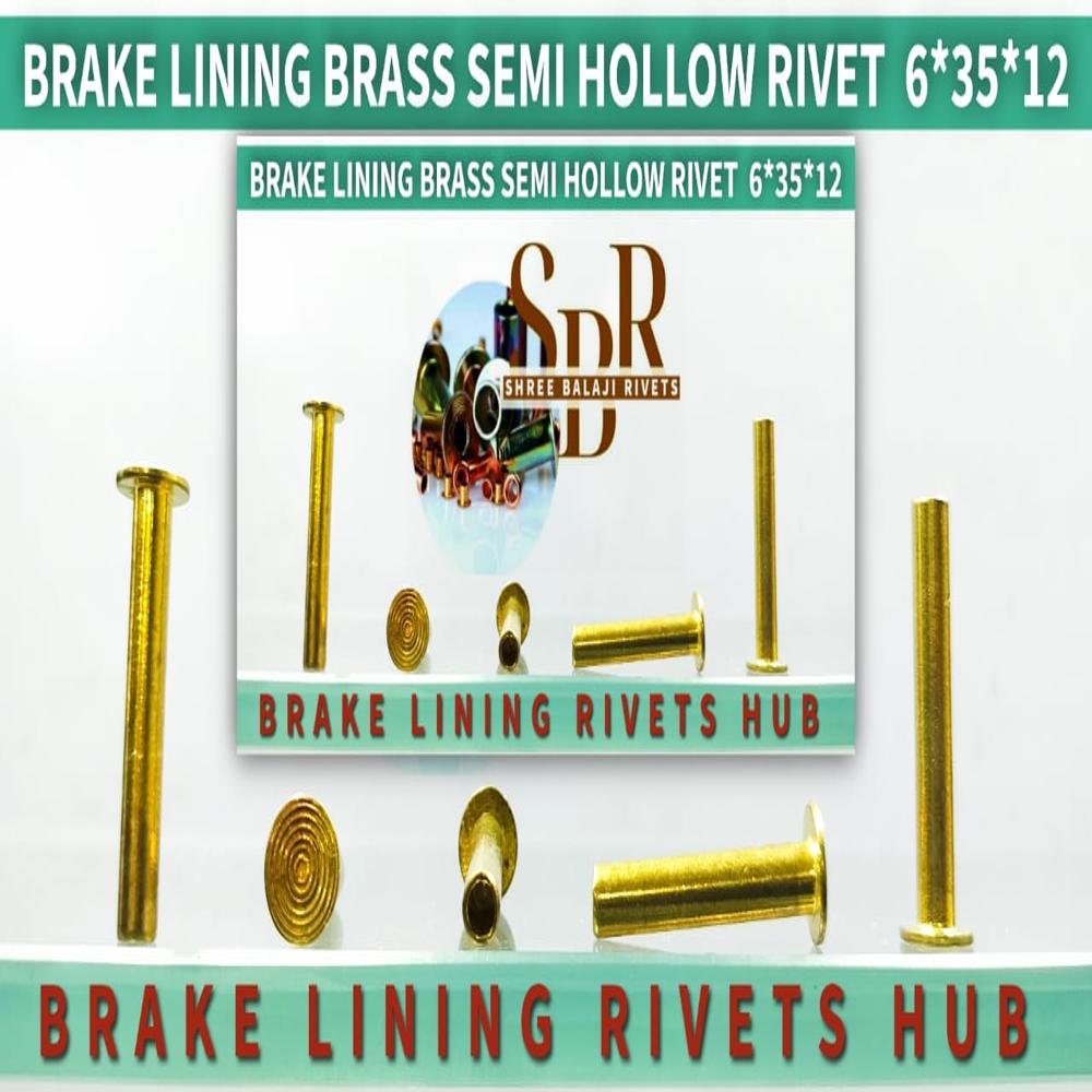 BRASS SEMI HOLLOW RIVETS 6*35