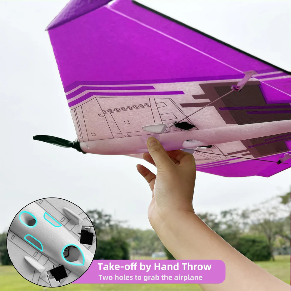 Radiolink D460 RC Airplane Ready to Fly (RTF) RC Airplane with Byme-DB Gyro FC, 3 Flight Modes, Brushless Motor 15A ESC Plane, T8S Transmitter & R8XM Voltage Telemetry RX for Beginner or Experienced - Purple