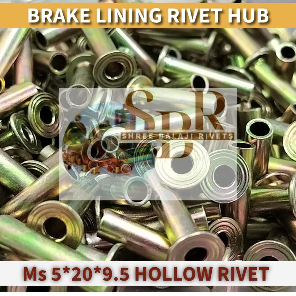 5*20 Mild Steel Hollow Rivets - Color: Yellow Zinc