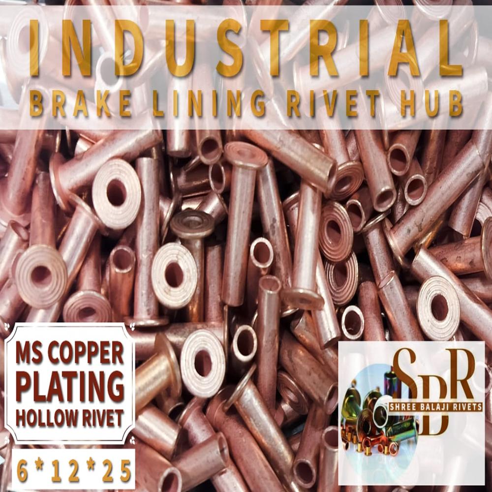 6*25 MILD STEEL HOLLOW RIVETS WITH COPPER COTED